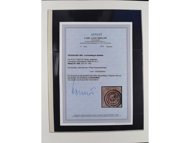 1850/66, reichhaltige gestempelte Sammlung und 26 Briefe und Posteinlieferungsscheine, dabei Mi.-Nr. 1a und 2b gestempelt, 1a