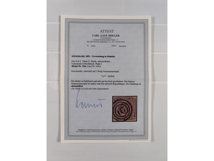 1850/66, reichhaltige gestempelte Sammlung und 26 Briefe und Posteinlieferungsscheine, dabei Mi.-Nr. 1a und 2b gestempelt, 1a