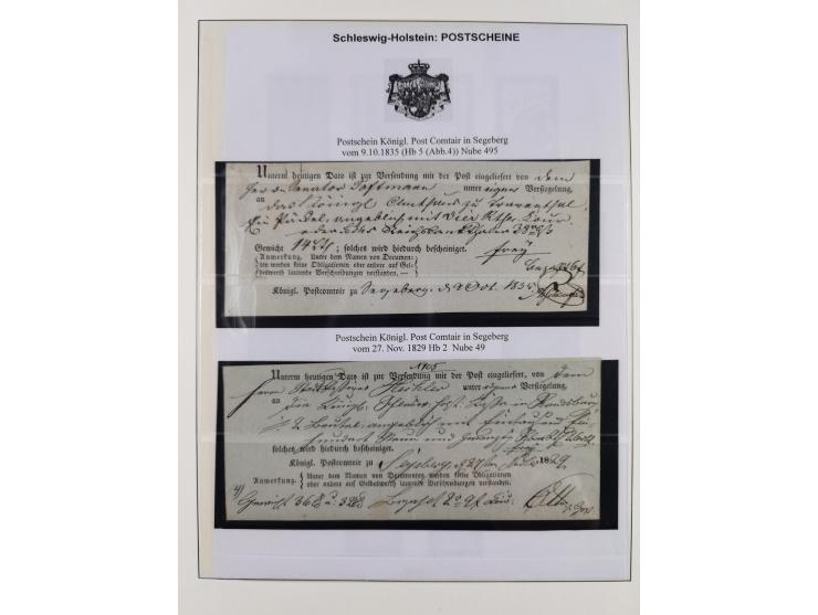 1850/66, reichhaltige gestempelte Sammlung und 26 Briefe und Posteinlieferungsscheine, dabei Mi.-Nr. 1a und 2b gestempelt, 1a