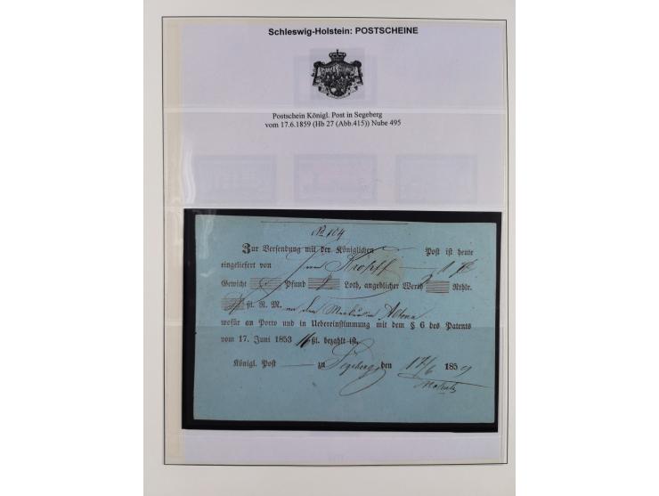 1850/66, reichhaltige gestempelte Sammlung und 26 Briefe und Posteinlieferungsscheine, dabei Mi.-Nr. 1a und 2b gestempelt, 1a