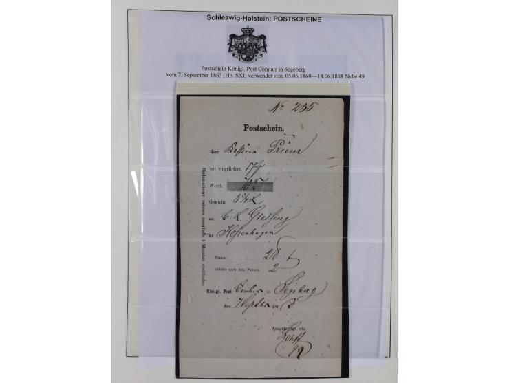 1850/66, reichhaltige gestempelte Sammlung und 26 Briefe und Posteinlieferungsscheine, dabei Mi.-Nr. 1a und 2b gestempelt, 1a