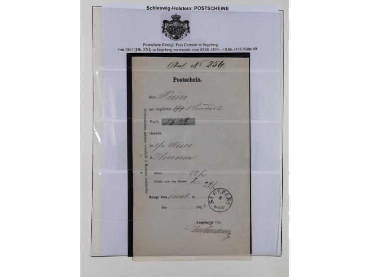1850/66, reichhaltige gestempelte Sammlung und 26 Briefe und Posteinlieferungsscheine, dabei Mi.-Nr. 1a und 2b gestempelt, 1a