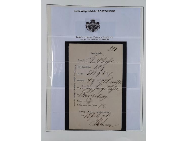 1850/66, reichhaltige gestempelte Sammlung und 26 Briefe und Posteinlieferungsscheine, dabei Mi.-Nr. 1a und 2b gestempelt, 1a