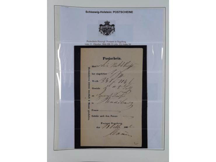 1850/66, reichhaltige gestempelte Sammlung und 26 Briefe und Posteinlieferungsscheine, dabei Mi.-Nr. 1a und 2b gestempelt, 1a