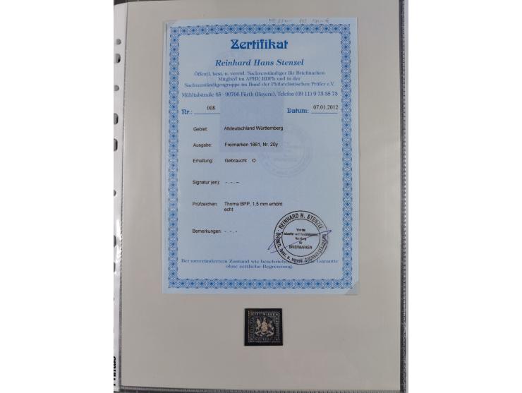 1849/70 (ca.), meist gestempelte kleine Partie im Ordner, überwiegend Bayern mit u.a. 1 IIa, 4 I/III, 8II, Wappen-Brief in di