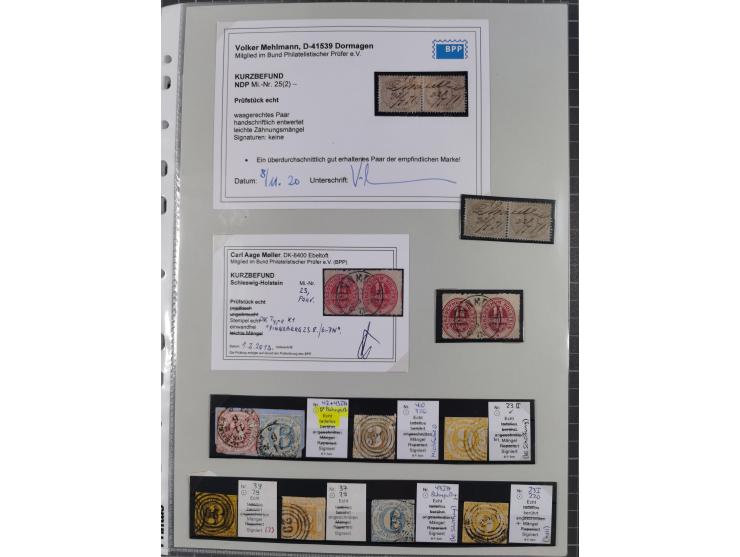 1849/70 (ca.), meist gestempelte kleine Partie im Ordner, überwiegend Bayern mit u.a. 1 IIa, 4 I/III, 8II, Wappen-Brief in di