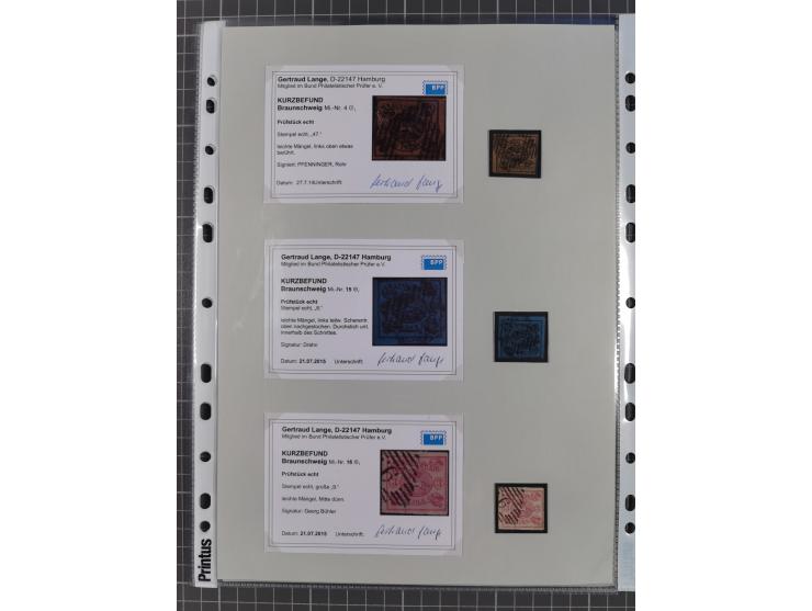 1849/70 (ca.), meist gestempelte kleine Partie im Ordner, überwiegend Bayern mit u.a. 1 IIa, 4 I/III, 8II, Wappen-Brief in di