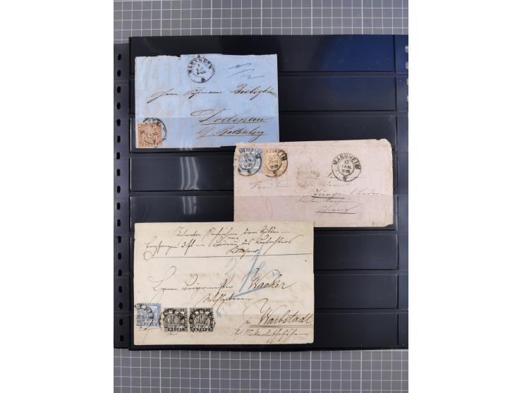1849/70 (ca.), ungebrauchte und gestempelte reichhaltige Partie im Steckalbum, dabei viele bessere Werte, schöne Briefstücke 