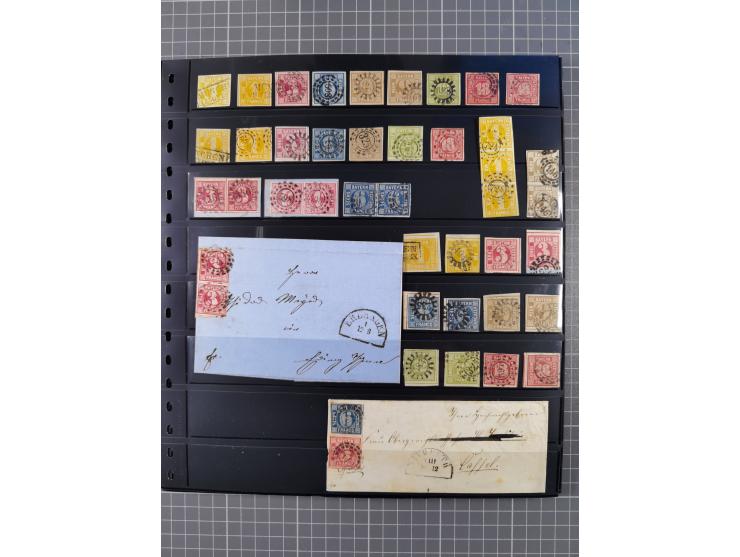 1849/70 (ca.), ungebrauchte und gestempelte reichhaltige Partie im Steckalbum, dabei viele bessere Werte, schöne Briefstücke 