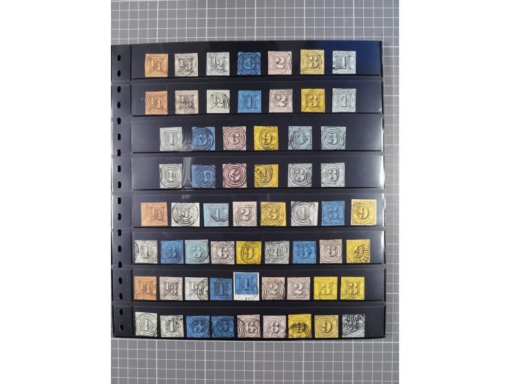 1849/70 (ca.), ungebrauchte und gestempelte reichhaltige Partie im Steckalbum, dabei viele bessere Werte, schöne Briefstücke 