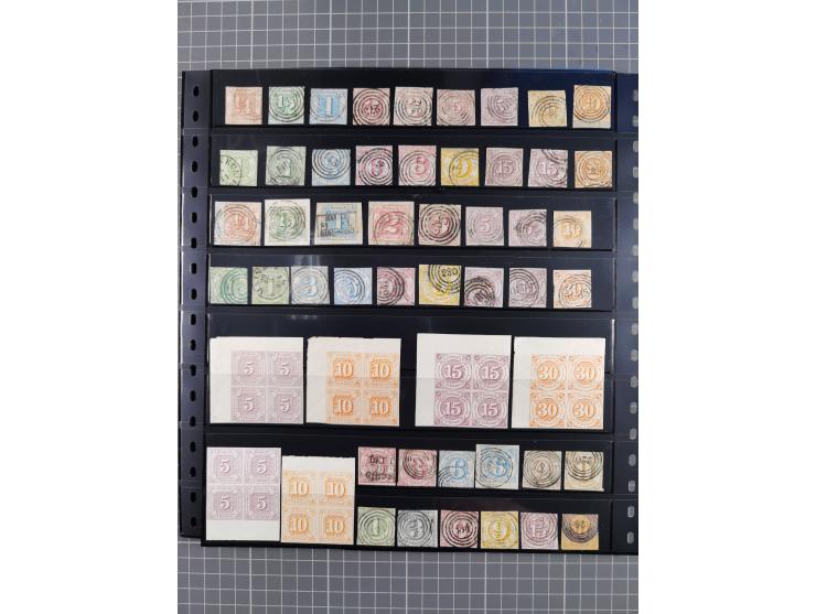 1849/70 (ca.), ungebrauchte und gestempelte reichhaltige Partie im Steckalbum, dabei viele bessere Werte, schöne Briefstücke 