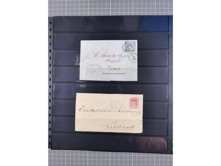 1849/70 (ca.), ungebrauchte und gestempelte reichhaltige Partie im Steckalbum, dabei viele bessere Werte, schöne Briefstücke 