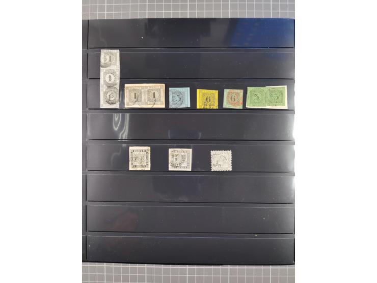 1849/70 (ca.), ungebrauchte und gestempelte reichhaltige Partie im Steckalbum, dabei viele bessere Werte, schöne Briefstücke 