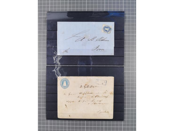 1850/71, ungebrauchter und gestempelte aber Sammlungsbestand in 2 Karteikästen, dabei auch viele Briefe, farbige Stempel, Ein