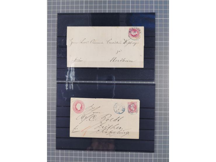 1850/71, ungebrauchter und gestempelte aber Sammlungsbestand in 2 Karteikästen, dabei auch viele Briefe, farbige Stempel, Ein