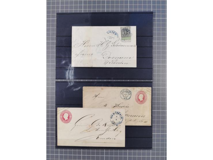 1850/71, ungebrauchter und gestempelte aber Sammlungsbestand in 2 Karteikästen, dabei auch viele Briefe, farbige Stempel, Ein