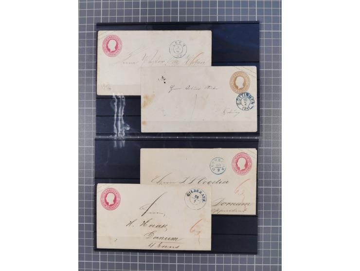 1850/71, ungebrauchter und gestempelte aber Sammlungsbestand in 2 Karteikästen, dabei auch viele Briefe, farbige Stempel, Ein