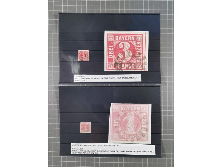 1850/71, ungebrauchter und gestempelte aber Sammlungsbestand in 2 Karteikästen, dabei auch viele Briefe, farbige Stempel, Ein