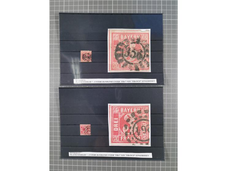 1850/71, ungebrauchter und gestempelte aber Sammlungsbestand in 2 Karteikästen, dabei auch viele Briefe, farbige Stempel, Ein