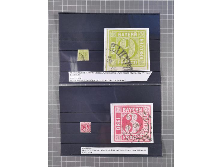 1850/71, ungebrauchter und gestempelte aber Sammlungsbestand in 2 Karteikästen, dabei auch viele Briefe, farbige Stempel, Ein