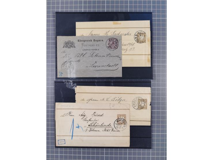 1850/71, ungebrauchter und gestempelte aber Sammlungsbestand in 2 Karteikästen, dabei auch viele Briefe, farbige Stempel, Ein