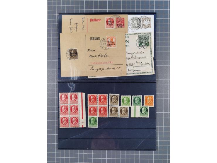 1850/71, ungebrauchter und gestempelte aber Sammlungsbestand in 2 Karteikästen, dabei auch viele Briefe, farbige Stempel, Ein