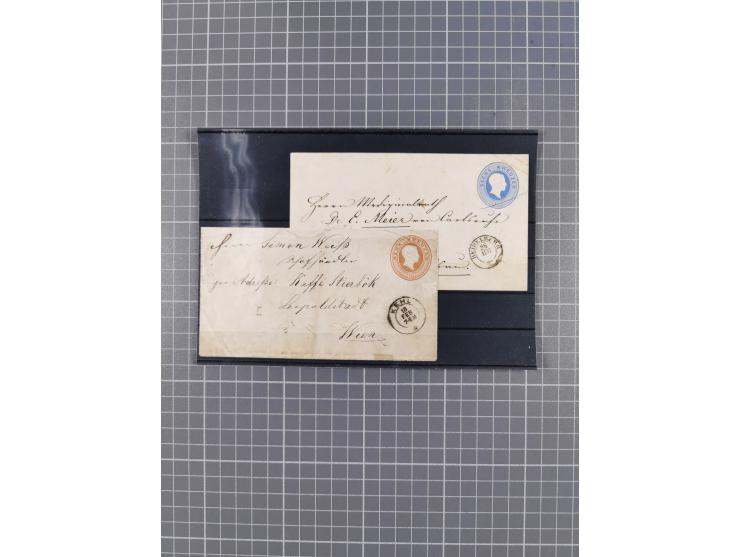 1850/71, ungebrauchter und gestempelte aber Sammlungsbestand in 2 Karteikästen, dabei auch viele Briefe, farbige Stempel, Ein