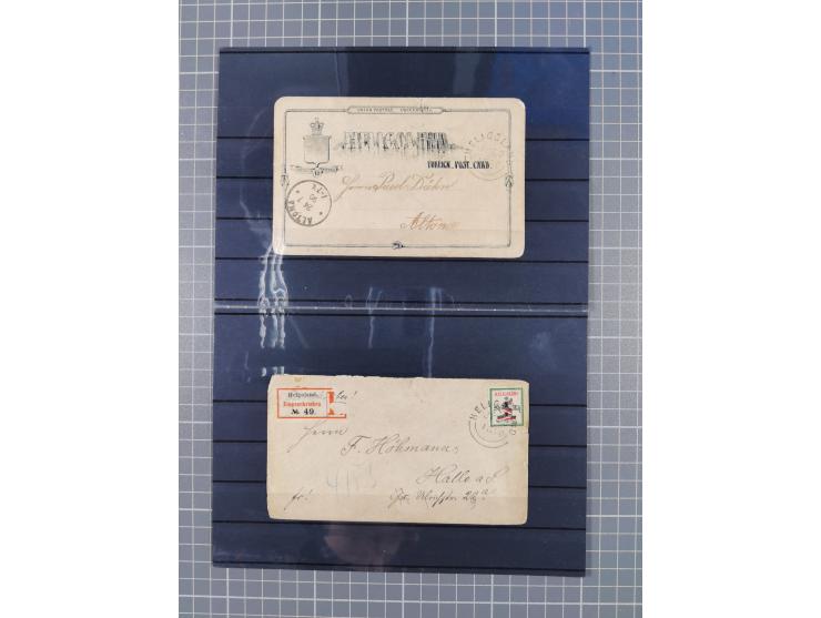 1850/71, ungebrauchter und gestempelte aber Sammlungsbestand in 2 Karteikästen, dabei auch viele Briefe, farbige Stempel, Ein