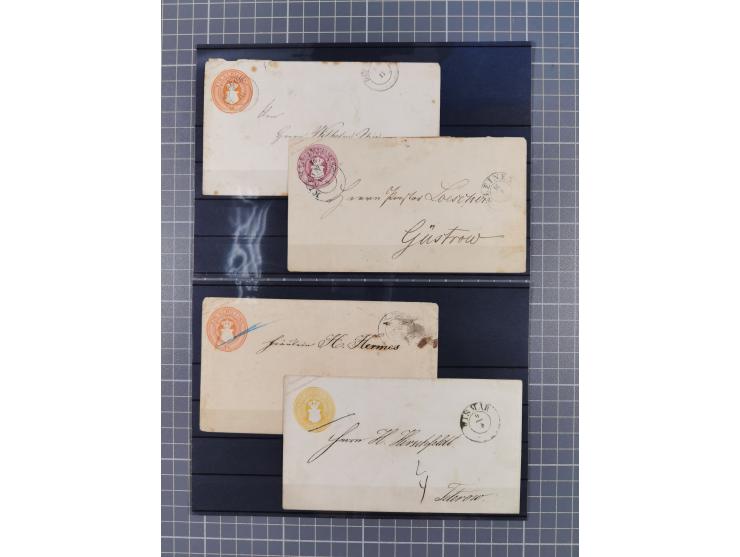 1850/71, ungebrauchter und gestempelte aber Sammlungsbestand in 2 Karteikästen, dabei auch viele Briefe, farbige Stempel, Ein