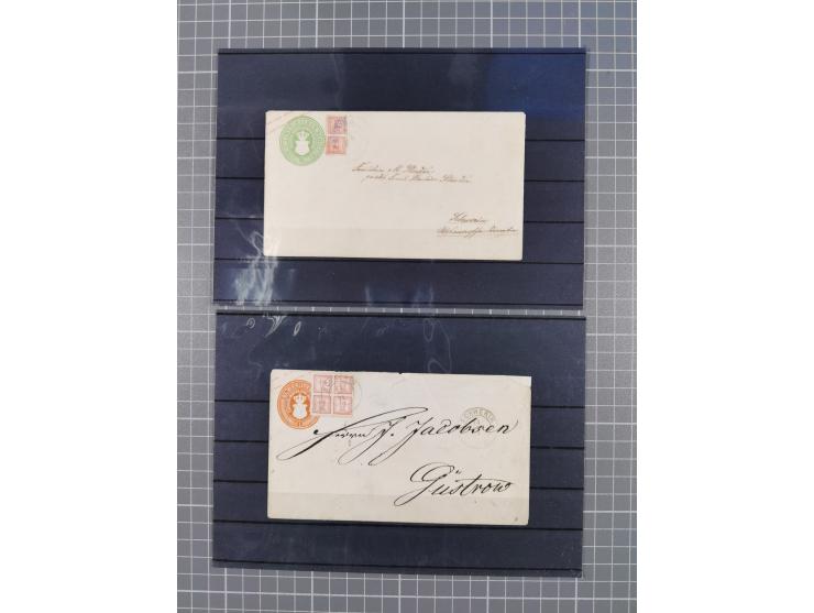 1850/71, ungebrauchter und gestempelte aber Sammlungsbestand in 2 Karteikästen, dabei auch viele Briefe, farbige Stempel, Ein