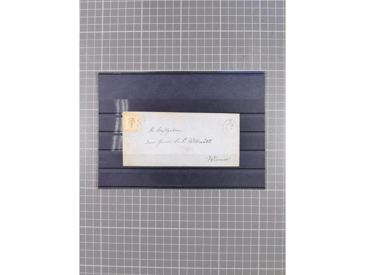 1850/71, ungebrauchter und gestempelte aber Sammlungsbestand in 2 Karteikästen, dabei auch viele Briefe, farbige Stempel, Ein