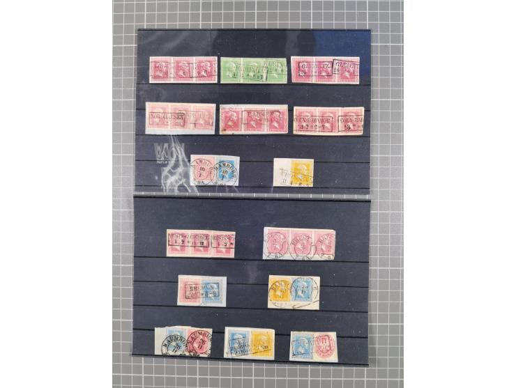 1850/71, ungebrauchter und gestempelte aber Sammlungsbestand in 2 Karteikästen, dabei auch viele Briefe, farbige Stempel, Ein