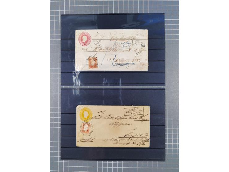 1850/71, ungebrauchter und gestempelte aber Sammlungsbestand in 2 Karteikästen, dabei auch viele Briefe, farbige Stempel, Ein