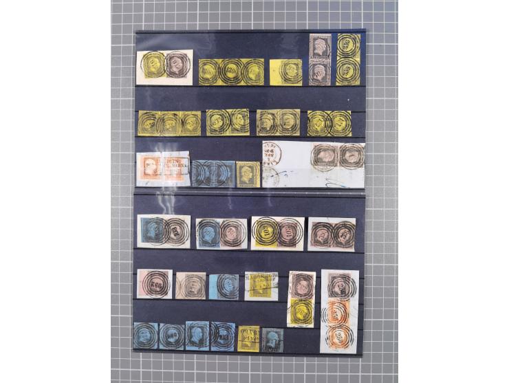1850/71, ungebrauchter und gestempelte aber Sammlungsbestand in 2 Karteikästen, dabei auch viele Briefe, farbige Stempel, Ein