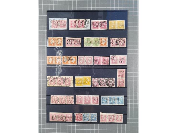 1850/71, ungebrauchter und gestempelte aber Sammlungsbestand in 2 Karteikästen, dabei auch viele Briefe, farbige Stempel, Ein