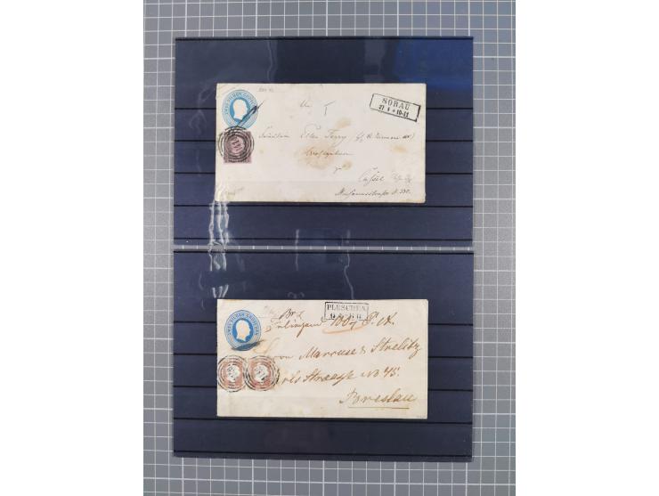 1850/71, ungebrauchter und gestempelte aber Sammlungsbestand in 2 Karteikästen, dabei auch viele Briefe, farbige Stempel, Ein