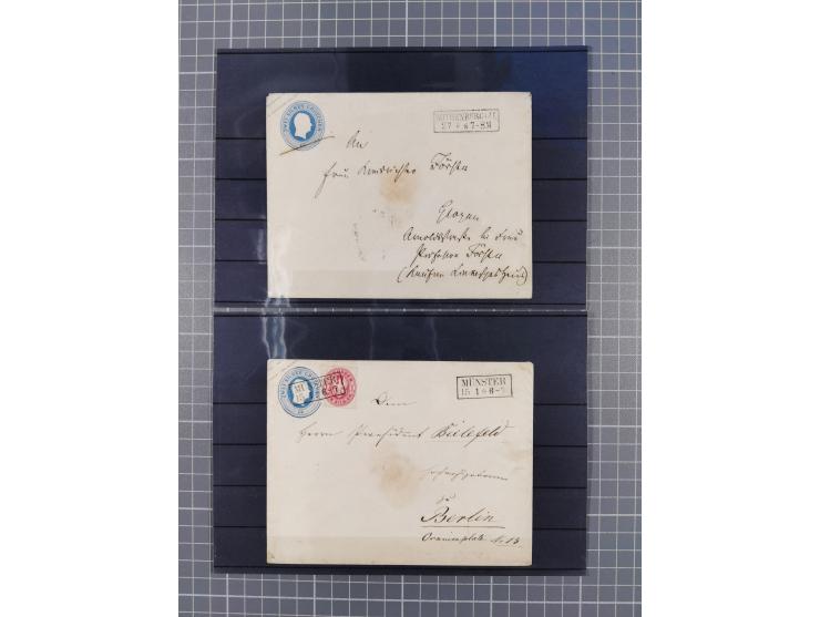 1850/71, ungebrauchter und gestempelte aber Sammlungsbestand in 2 Karteikästen, dabei auch viele Briefe, farbige Stempel, Ein