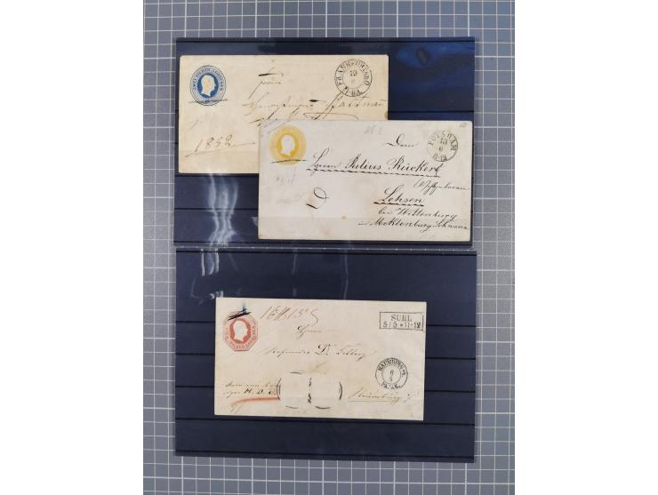 1850/71, ungebrauchter und gestempelte aber Sammlungsbestand in 2 Karteikästen, dabei auch viele Briefe, farbige Stempel, Ein