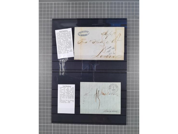 1662/1870, Sammlungsbestand von über 120 Briefen, ganz überwiegend Vorphila bzw. unfrankiert, viel Auslandspost, auch in die 