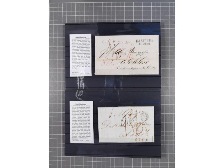 1662/1870, Sammlungsbestand von über 120 Briefen, ganz überwiegend Vorphila bzw. unfrankiert, viel Auslandspost, auch in die 