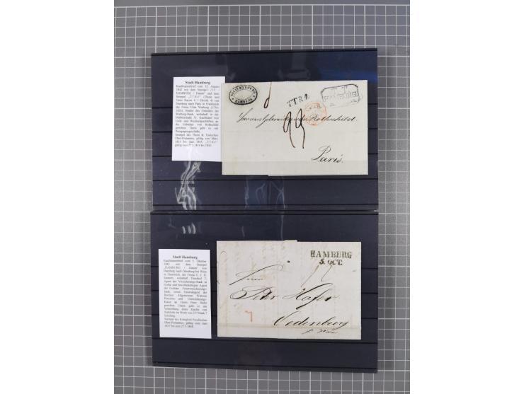 1662/1870, Sammlungsbestand von über 120 Briefen, ganz überwiegend Vorphila bzw. unfrankiert, viel Auslandspost, auch in die 