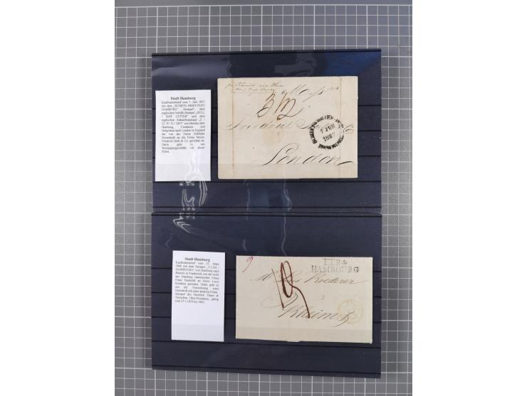 1662/1870, Sammlungsbestand von über 120 Briefen, ganz überwiegend Vorphila bzw. unfrankiert, viel Auslandspost, auch in die 