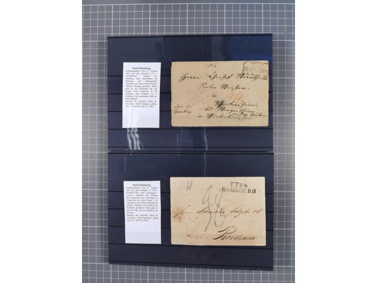 1662/1870, Sammlungsbestand von über 120 Briefen, ganz überwiegend Vorphila bzw. unfrankiert, viel Auslandspost, auch in die 
