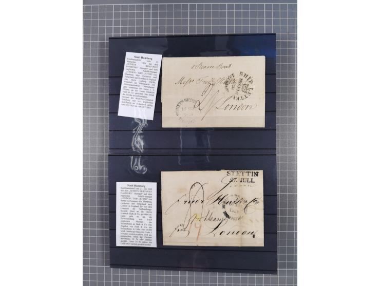 1662/1870, Sammlungsbestand von über 120 Briefen, ganz überwiegend Vorphila bzw. unfrankiert, viel Auslandspost, auch in die 