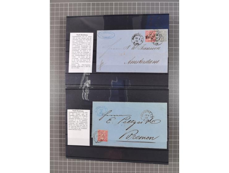 1662/1870, Sammlungsbestand von über 120 Briefen, ganz überwiegend Vorphila bzw. unfrankiert, viel Auslandspost, auch in die 