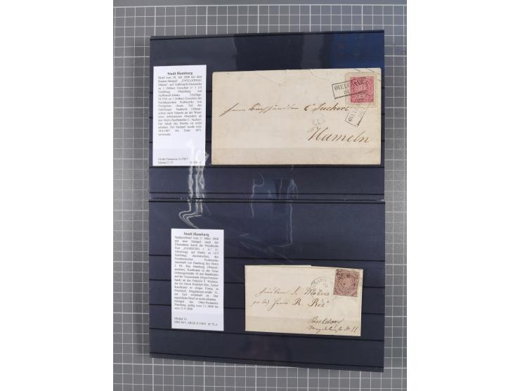 1662/1870, Sammlungsbestand von über 120 Briefen, ganz überwiegend Vorphila bzw. unfrankiert, viel Auslandspost, auch in die 