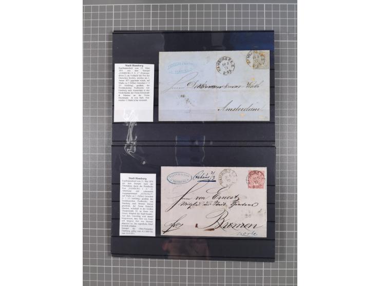 1662/1870, Sammlungsbestand von über 120 Briefen, ganz überwiegend Vorphila bzw. unfrankiert, viel Auslandspost, auch in die 