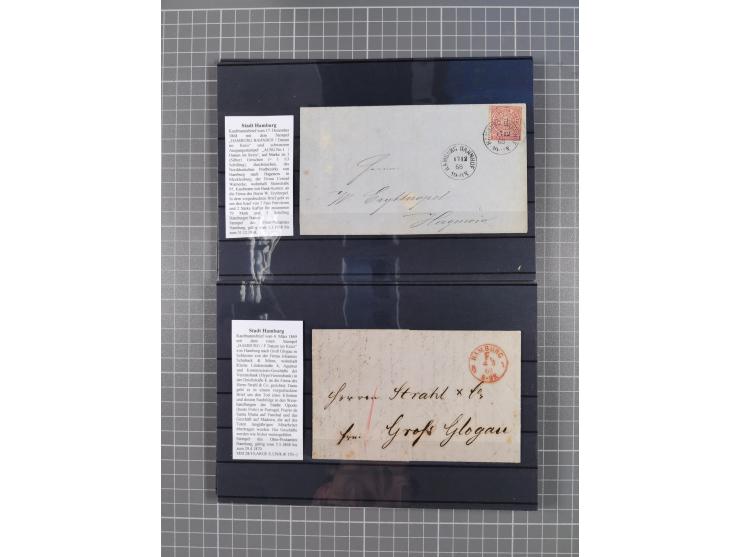1662/1870, Sammlungsbestand von über 120 Briefen, ganz überwiegend Vorphila bzw. unfrankiert, viel Auslandspost, auch in die 
