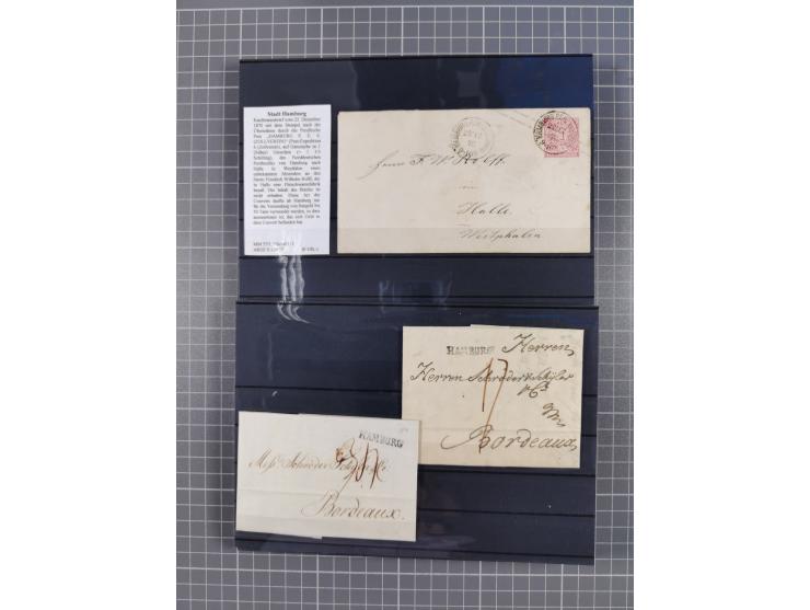 1662/1870, Sammlungsbestand von über 120 Briefen, ganz überwiegend Vorphila bzw. unfrankiert, viel Auslandspost, auch in die 
