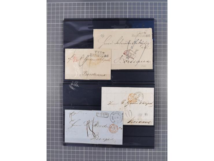 1662/1870, Sammlungsbestand von über 120 Briefen, ganz überwiegend Vorphila bzw. unfrankiert, viel Auslandspost, auch in die 